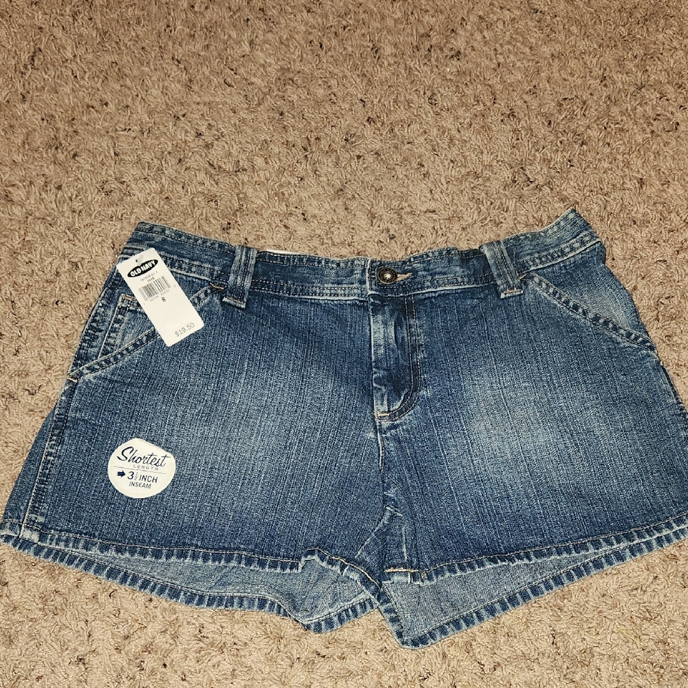 NWT- Old Navy - Women's Low Waist Blue Denim Shorts- Size 8